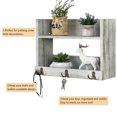thumbnail image 4 of Rustic Wood Decoration Floating Storage Shelf with 3 Hooks, Olive Green, 4 of 6