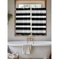 thumbnail image 6 of Black Grey White Stripe Tier Curtains 45 Inches Long, Farmhouse Modern Art Striped Window Treatment Curtain Drapes, Small Curtain Drapes for Bathroom Laundry Room, 27.5"x45", 2 Panels, 6 of 7