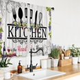 thumbnail image 3 of Wine Grapes Kitchen Curtains Short Small Rustic Purple Fruit Wooden Barn Fork and Spoon Rod Pocket Farmhouse Funny Quotes Bedroom Living Room Treatment Fabric 2 Panels 27.5Wx39H Inch, 3 of 6