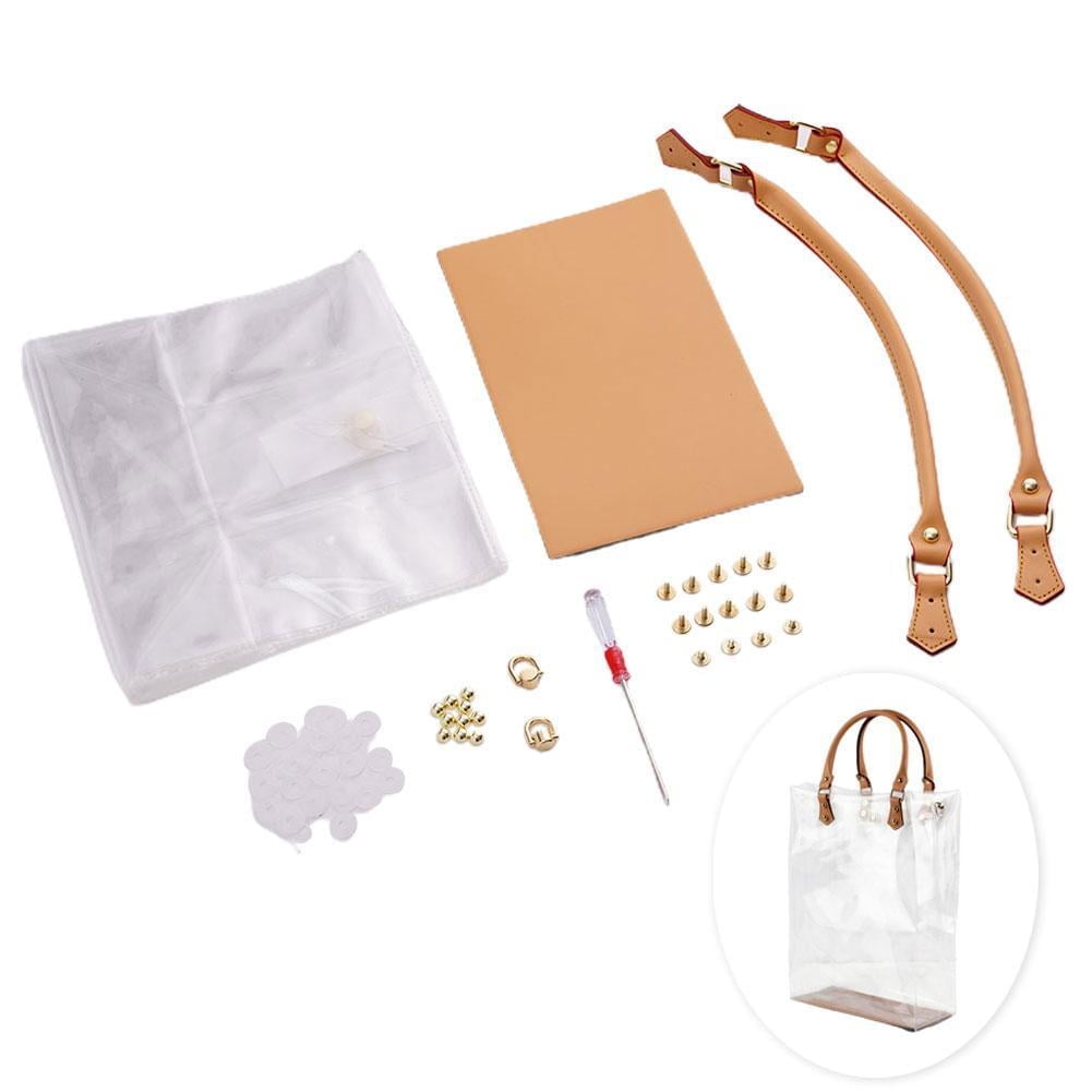 Clear PVC DIY Tote Bag Handbag Making Kit, 5 Sizes Handmade Gift Bags Craft Accessories Tool Set Birthday Holiday DIY PVC Bag for Kids W7R8