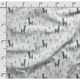 thumbnail image 2 of Soimoi Llama Alpaca Print,Cotton Cambric, Quilting Fabric Sold by The Yard 42 Inch Wide, Medium Weight Cotton Fabric, SewingSupplies, Pear Green, 2 of 5