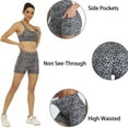 thumbnail image 6 of Yoga Shorts for Women with Pockets,High Waisted Workout Athletic Cheetah Shorts Black Leopard M, 6 of 6