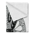 thumbnail image 2 of Enjoy the Little Things Soft Flannel Fleece Blanket, Greyscale Expression Lettering with Swirls and Teardrops, Cozy Plush for Indoor and Outdoor Use, 50" x 60", Grey Black and White, by Ambesonne, 2 of 5