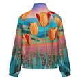 thumbnail image 6 of Jackets for Women Winter Coat Jackets Flannel Stand Collar Jacket(Vibrant Tulip Garden Art,Size:S-4XL), 6 of 7