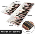 thumbnail image 2 of Marble Kitchen Rugs Sets of 2, Pink Black Non Slip Washable Kitchen Mats Cushioned Anti Fatigue, Comfort Floor Standing Mats for Kitchen Home Sink Office Laundry, 18'''' x 30''''+18'''' x 48'''', 2 of 6