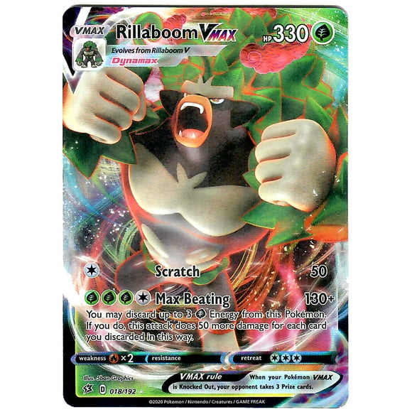 Carta coleccionable Pokémon Rillaboom Vmax 018/192 Ultra Rare