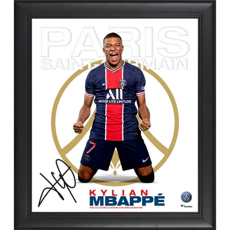 Kylian Mbappe Paris Saint-Germain 15" x 17" Player Frame - Facsimile Signature - Fanatics Authentic Certified