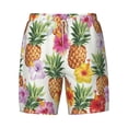 thumbnail image 4 of Lsque Mens Swim Trunks Hawaiian Pineappl Pattern - Bathing Suit Compression Liner - Beach Swim Shorts Swimwear - (S-3XL) - Stretch Quick Dry -Small, 4 of 9