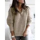 thumbnail image 3 of Otoño Invierno Jersey cálido suéter mujer moda sólido manga larga prendas de punto cuello con cremallera suéter de punto suelto Jumper Top S-5XL, 3 of 5