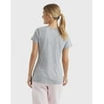 thumbnail image 3 of Hanes Women's Slub Jersey Shirred V-Neck T-Shirt Dada Grey Heather S, 3 of 10