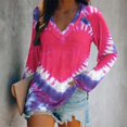 thumbnail image 1 of ICHUANYI Clearance Women's V-Neck Casual Christmas Print Raglan Long Sleeve T-Shirt Top(Pink, XL) ICHUANYI WER2023081114950, 1 of 5