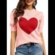 thumbnail image 1 of Suéter de Corta Abullonada para Mujer, Informal, de Verano, con Cuello Redondo, Blusa de Punto Acanalado. Rosa M, 1 of 5