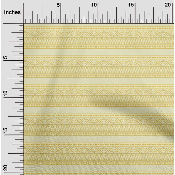 oneOone Georgette Viscose Fabric Leaves & Chevron Block Fabric Prints By Yard 42 Inch Wide