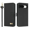 thumbnail image 2 of Wallet Case For Google Pixel 8 Crossbody Strap & Short Hand Strap with RFID Blocking Credit Card Slots, Cute Bow Design Flip PU Leather Stand Magnetic Closure Phone Cover,Black, 2 of 12
