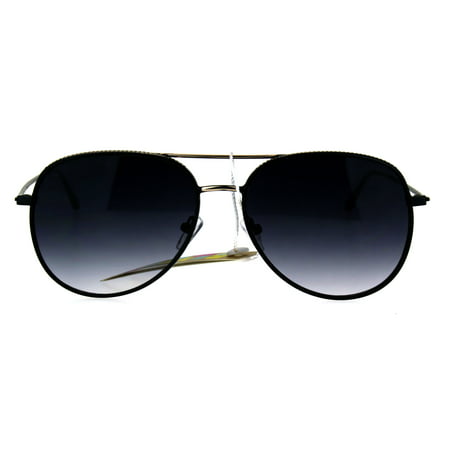 Metal Rim Luxury Sport Designer Fashion Aviator Sunglasses Black Gold Smoke