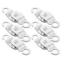 6pcs Portable Iron Pulley with Bearing for Greenhouse Ventilation Heavy-Duty Cable Pulley Wheel Single Open Block Pulley