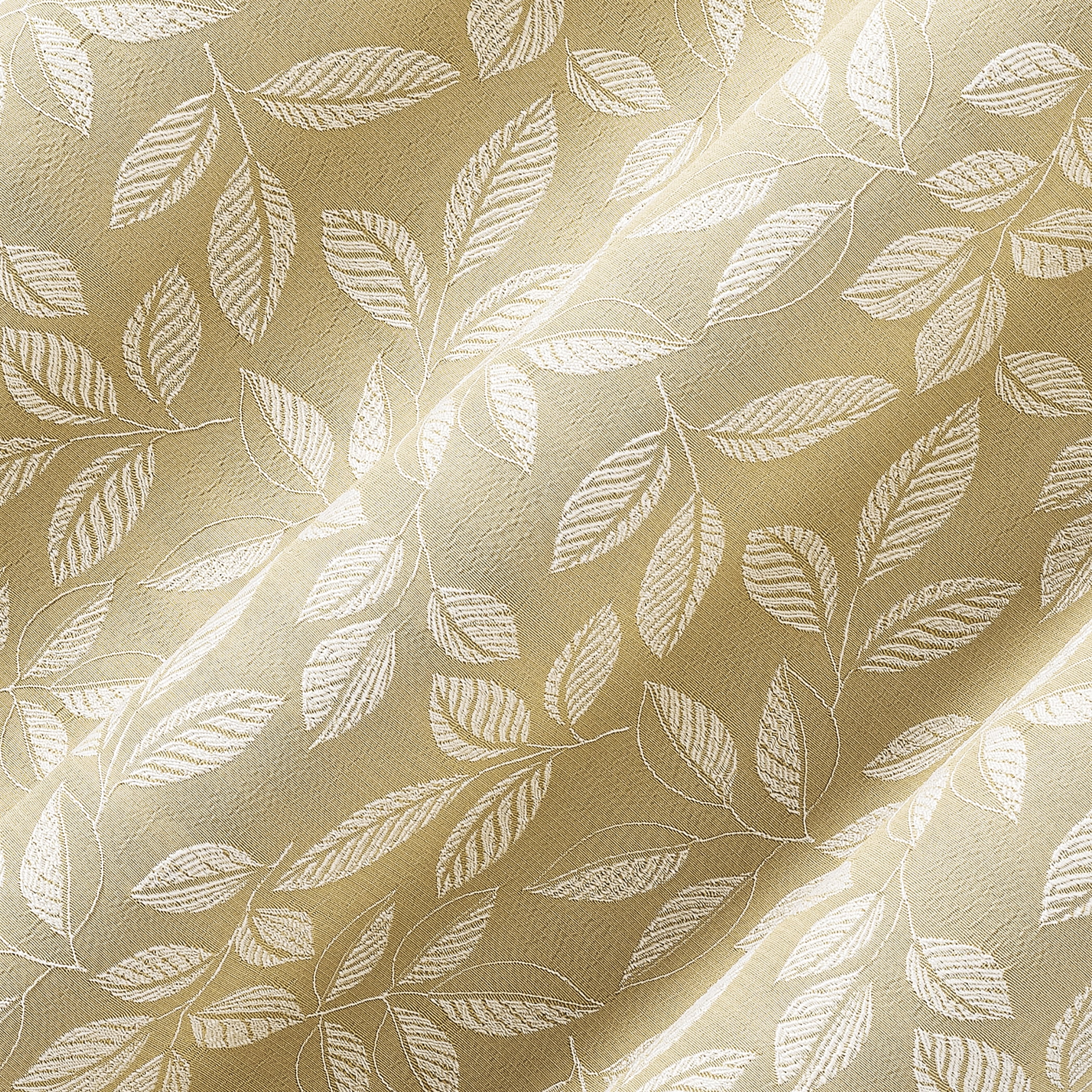 Sun Zero Satti Embroidered Leaf 100% Blackout Grommet Curtain Panel, 40"x96", Gold