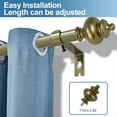 thumbnail image 2 of Urbanest Round Urn Single Curtain Rod Set, 5/8", 28-48", Antique Gold, 2 of 6