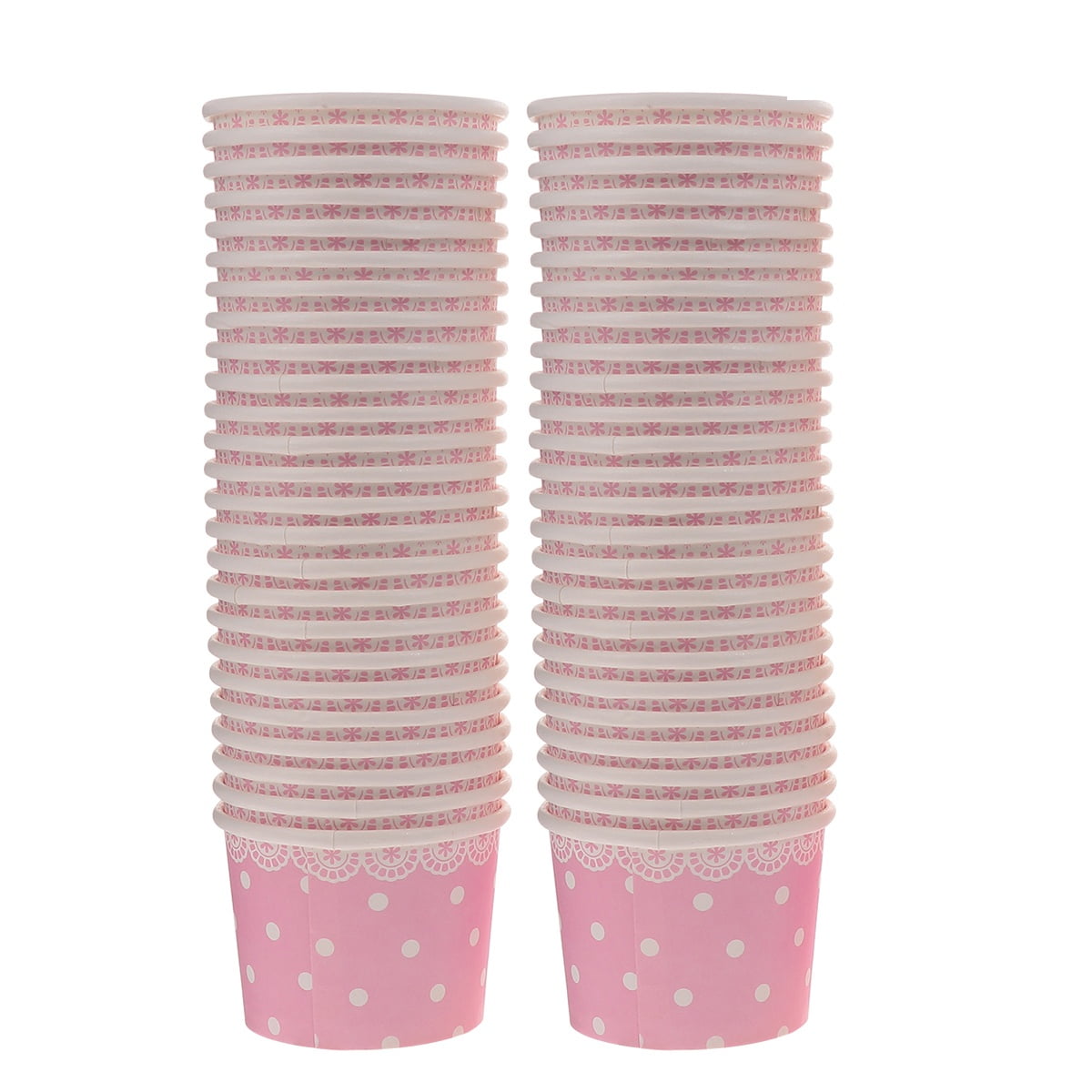 50pcs Lace Dot Pattern Disposable Ice Cream Bowl Yogurt Popsicle Paper Cup Home Supplies without