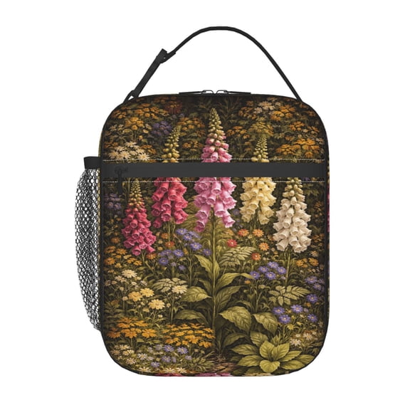 Wildflower Garden Botanical Lunch Bag Portable Thermal Lunch Box for Men and Women