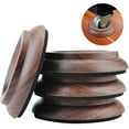 thumbnail image 1 of Juego de 4 tazas de ruedas de piano verticales de madera dura, protección para patas de muebles de madera de nogal real, 1 of 5