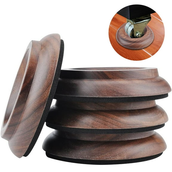 Piano Caster Cups Grand Upright Piano Wheels Feet Floor Protectors Solid Wood Casters Cups Wood Sliders with Non-Slip & Anti-Noise Set of 4