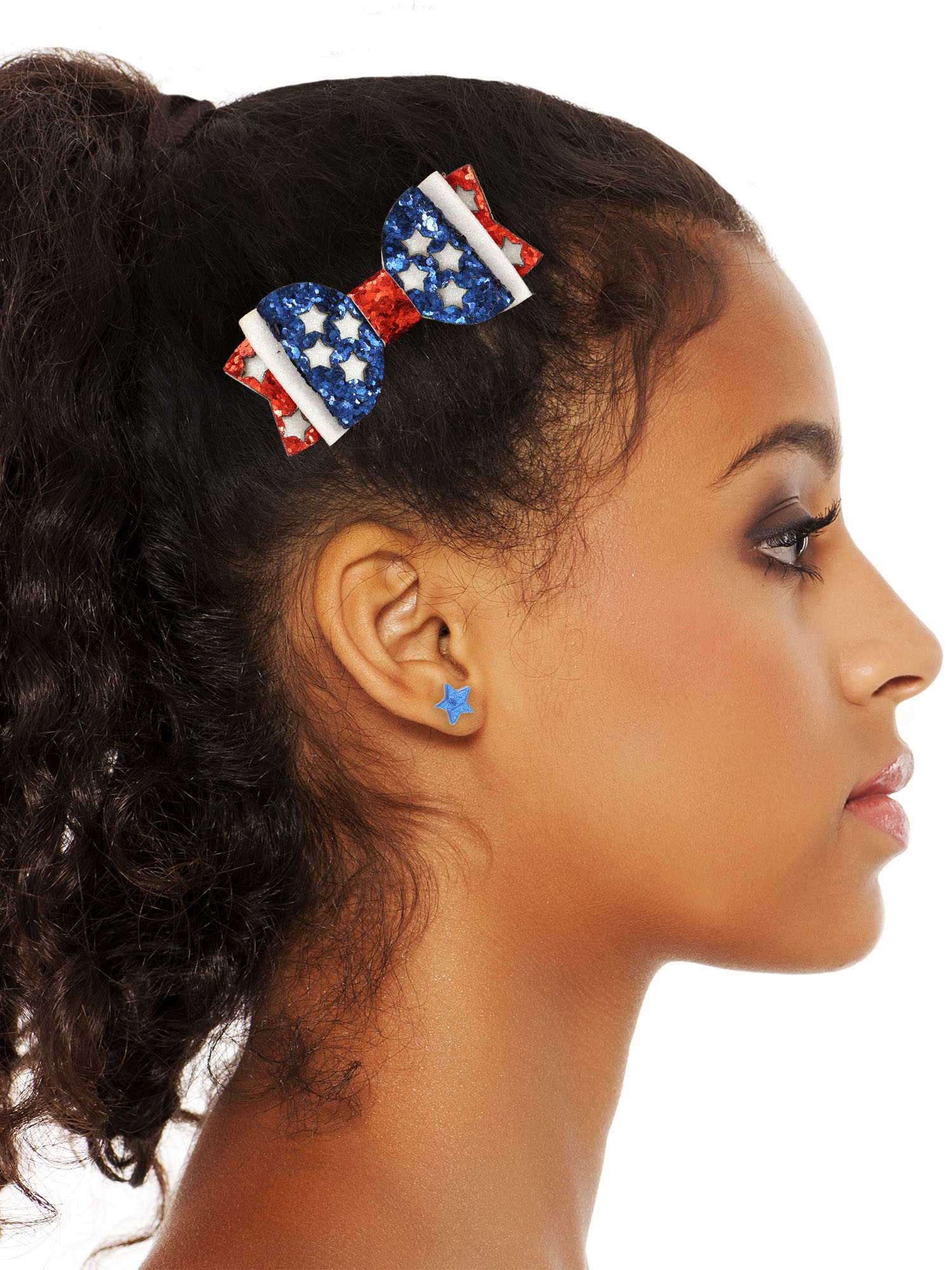 Way to Celebrate Americana Patriotic Earring and Hair Bow Set