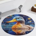 thumbnail image 4 of Q-version Funny Little Yellow Duck Soft Bedroom Round Area Rug, Washable Cute Nursery Circle Throw Mat, Non-Slip Contemporary Small Low Pile Floor Carpet for Dorm Bedside, 4 of 7