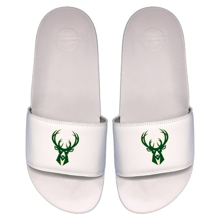

Men s ISlide White Milwaukee Bucks Primary Logo Motto Slide Sandals