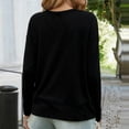 thumbnail image 5 of ClodeEU Womens Oversized V Neck Sweatshirts , Casual Long Sleeve Lightweight Pullover Tops Black,Womens Plus S, 5 of 5
