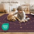 thumbnail image 4 of ODIKA 8'x10' Washable Area Rug Gold Burgundy Mystical Celestial Design Ornate Symbols with Star and Moon Motifs for King Size Bedroom Under Bed, Master Suite, Non-Shedding, Easy Care, 4 of 7