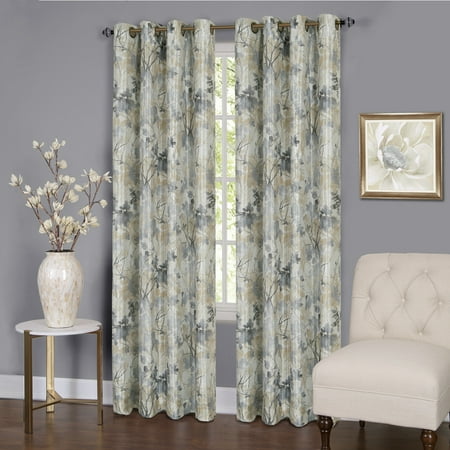 Silver 8 Panel Tranquility Set of 2 Energy Efficient Blackout Curtain Panels (50