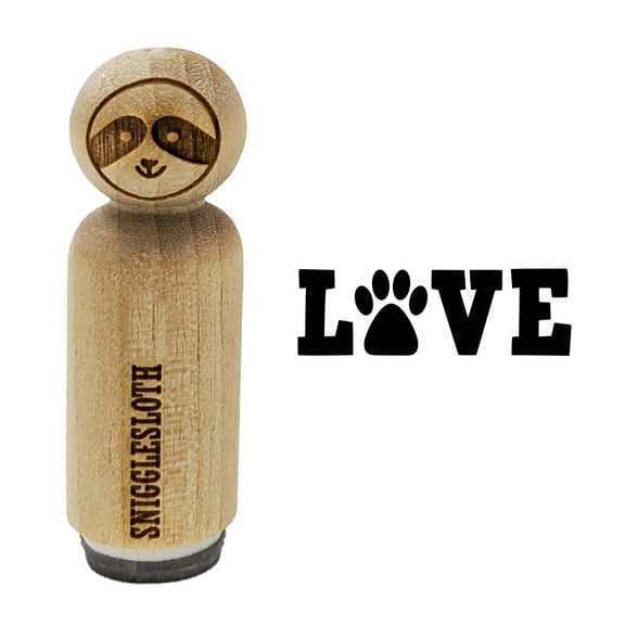 Love Paw Print Dog Cat Pet Text Rubber Stamp for Scrapbooking Crafting Stamping - Mini 1/2 Inch