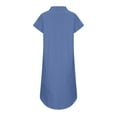 thumbnail image 5 of Womens Denim Shirt Dress 2025 Summer Short Sleeve Button Down Dresses Loose Lapel Cardigan Casual Pocket Midi Sundress, 5 of 9