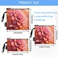 thumbnail image 3 of Haosy 3 Pack Reusable Ziploc Bags BPA Free Healthy Food Storage Bag Leakproof Sandwich Snack Freezer Bags Beautiful Dahlia Flower, 3 of 7