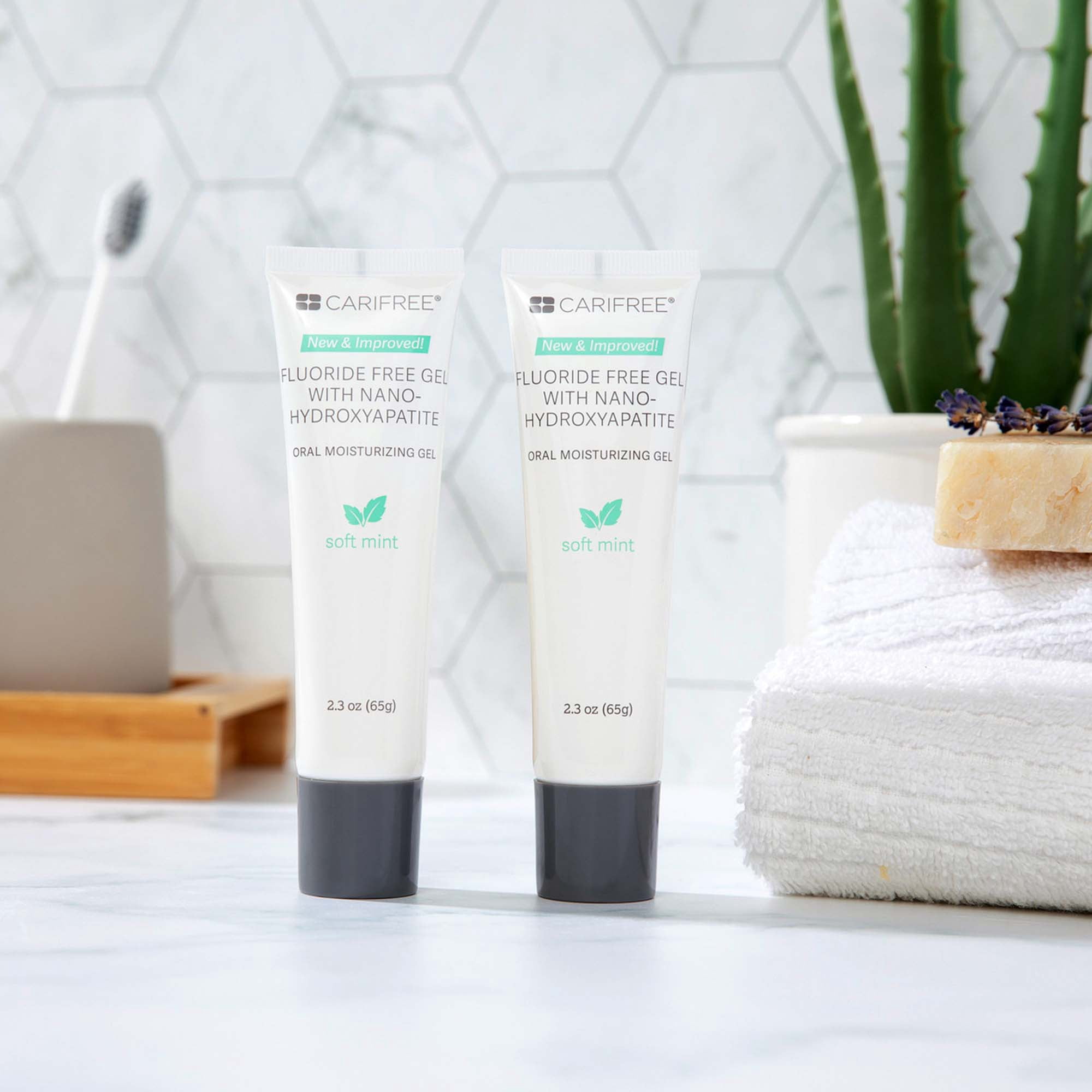 CariFree Fluoride Free Gel, Soft Mint Flavored, Nano Hydroxyapatite Toothpaste, Neutralizes pH, Freshens Breath & Moistens Mouth, Dentist Recommended for Oral Care, (2.3 Ounce Pack of 2)