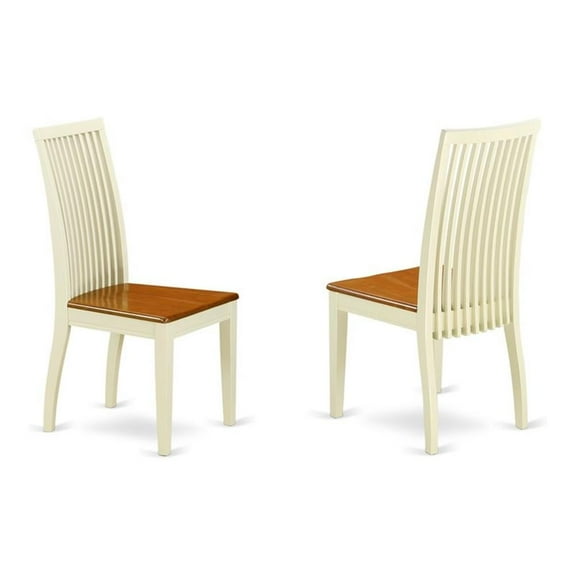 Atlin Designs Wood Dining Chairs in Cream/Cherry (Set of 2)