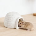 thumbnail image 4 of Resin Small Animal Hideout for Hamster Hedgehog Gerbil, Miniature Dome Shelter Ornament for Pet Cage, Desktop Decor and Small Animal Accessories, White, 4 of 9