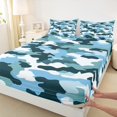 thumbnail image 3 of Manfei Cyan Camouflage Bed Sheets,Rustic Farmhouse Cabin King Sheets,Blue Military Camo Sheet Set For Boys Kids,Super Cozy Room Decor,4-Piece, 3 of 7