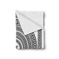 thumbnail image 2 of Greek Key Soft Flannel Fleece Throw Blanket, Traditional Meander Border Set Square and Circles Antique Frame Pack, Cozy Plush for Indoor and Outdoor Use, 60" x 80", Black White, by Ambesonne, 2 of 5