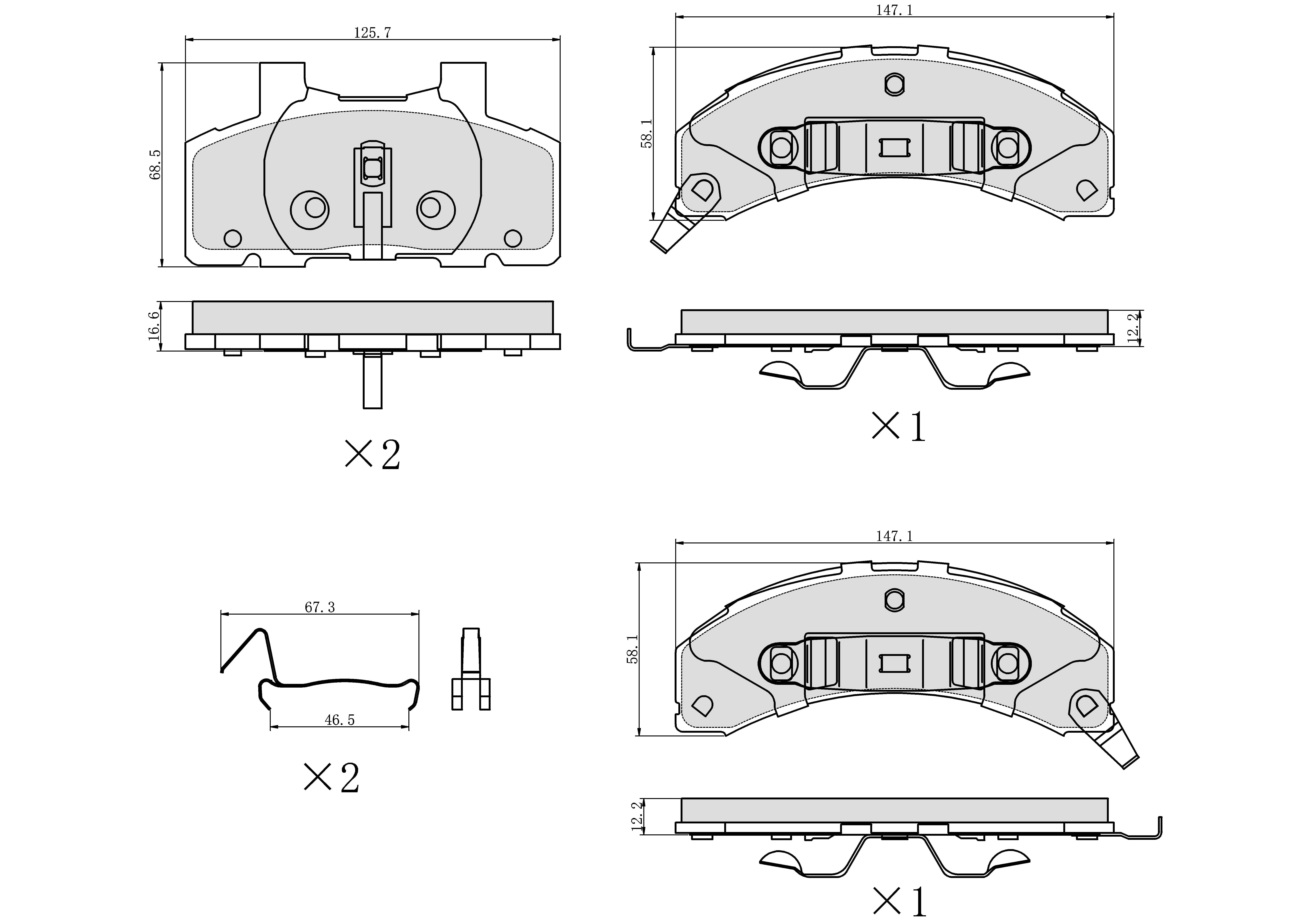 Winstop Brake Pad Set, Front WS.0215.0.M, Buick Century 1996-1983