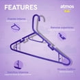 thumbnail image 2 of Ganchos para Ropa de Niños | Ganchos de Plástico Premium para Colgar Ropa de Niño, Niña y Bebé | Gruesos, Resistentes y Duraderos | Paquete de 40 Perchas para Ropa Infantil color Morado, 2 of 5