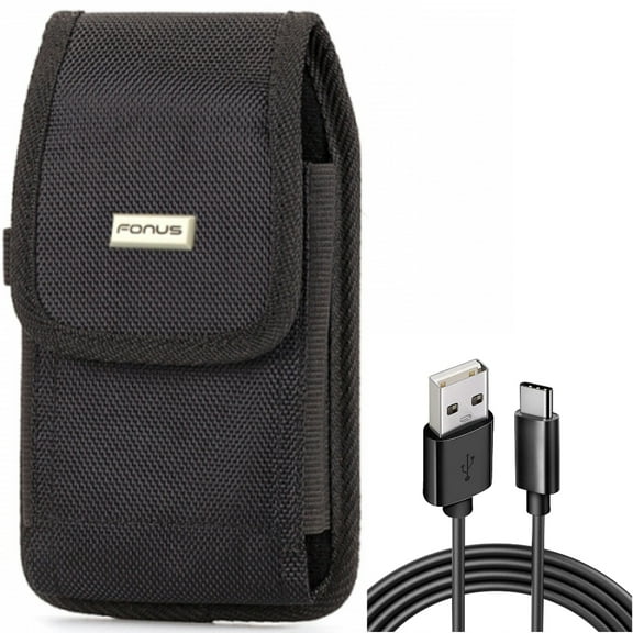 For Galaxy A23 /A14 /A13 - Case Belt Clip w 6ft USB Cable, Swivel Holster Rugged, Type-C Charger Cord Power for Samsung Galaxy A23 /A14 /A13 5G