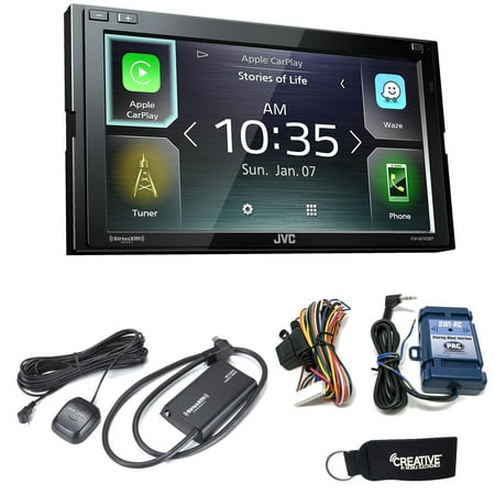 JVC KW-M740BT Compatible with CarPlay, Android Auto 2-DIN (No CD Drive), Steering Interface, Sirius XM  (Best Android Interface Launcher)