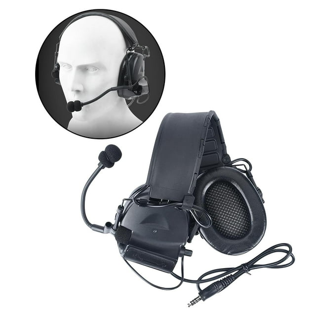 Auriculares tácticos Comunicación Auriculares Orejeras para actividades al aire libre Negro Cola Auriculares tácticos