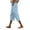 1213#Sky Blue, variant on Linen Pedal Pushers for Women Lightweight Summer Side Buttons Linen Capri Pants Casual Elastic Waist Gauze Pants 2026 White L
