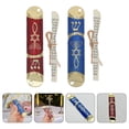 thumbnail image 2 of 2 mezuzá con pergamino para bendición de puerta, mezuzá para puerta, estuche pintado de colores, pergamino kosher para decoración judía, recuerdo de fiesta de Navidad, 2 of 7