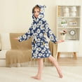 thumbnail image 2 of FORMRS Niños Bathrobe Unisex Hooded Robe Soft Plush Pajamas Sleepwear, Size 2-3T, Retro Daisy Pattern, 2 of 7