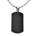 thumbnail image 2 of Jiaroswwei Men's Women's Punk Fashion 316L Stainless Steel Polished Rectangular Dog Tag Necklace, 2 of 7
