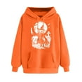thumbnail image 4 of GaThRRgYP Womens Hooded Sweatshirts Fall,Women Long-sleeved Hooded Pocket Halloween Printed Casual Loose Sweatshirt Orange XXL, 4 of 4